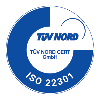 TUV ISO 22301 Certificate